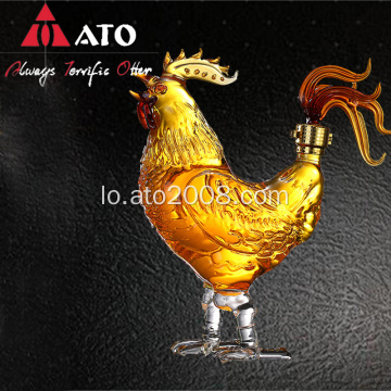 ຂະຫນາດ 750ml rooster ທີ່ມີຮູບຊົງ roosts ແກ້ວແກ້ວປະດັບ